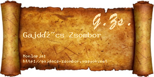Gajdács Zsombor névjegykártya